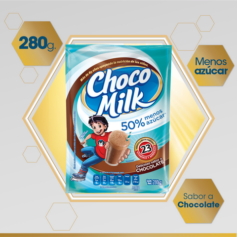 Choco Milk Chocolate, Bolsa de 280 grs. - Menos Azúcar